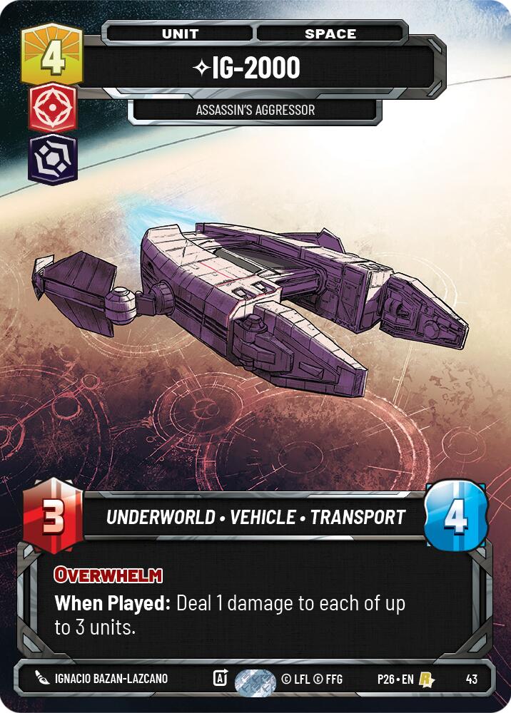 IG-2000 - Assassin's Aggressor (43) (43) [Sector and Regional Promos: Season 1]