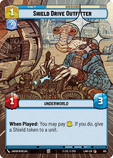 Shield Drive Outfitter (377) (Hyperspace Foil) (377) [A Lawless Time]