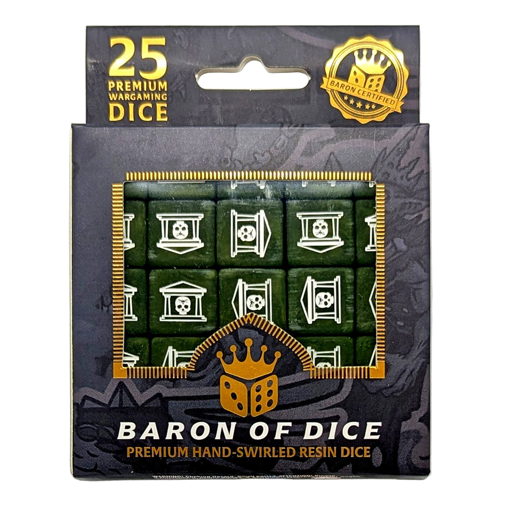Baron of Dice - Military Gate - Green - 16mm Dice Set (25)