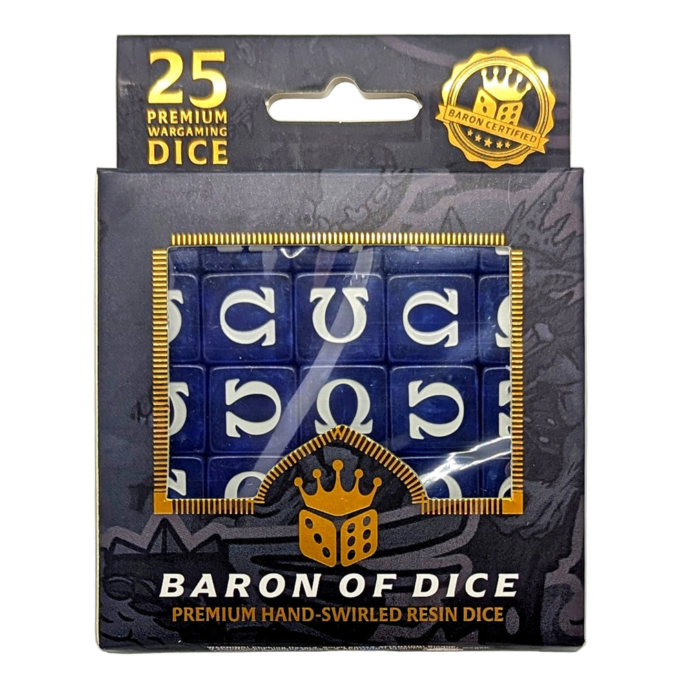 Baron of Dice - Omega - White - 16mm Dice Set (25)