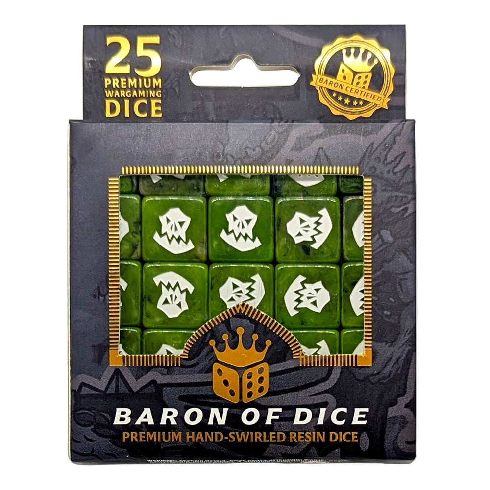 Baron of Dice - Orc - White - 16mm Dice Set (25)