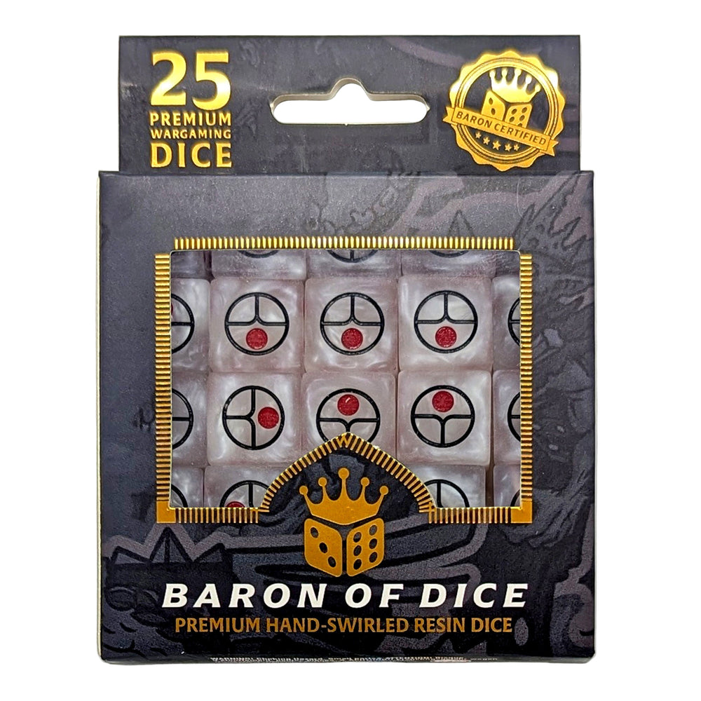 Baron of Dice - Universal Peace - White - 16mm Dice Set (25)