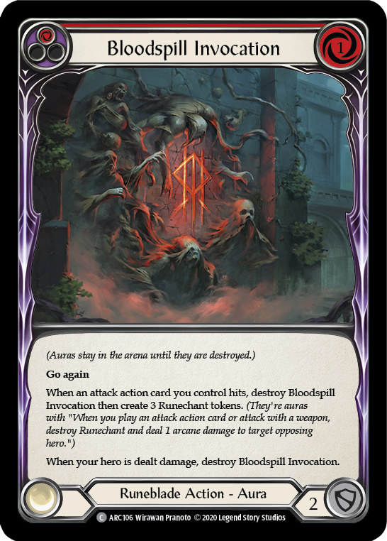 Bloodspill Invocation (Red) [U-ARC106] (Arcane Rising Unlimited)  Unlimited Rainbow Foil