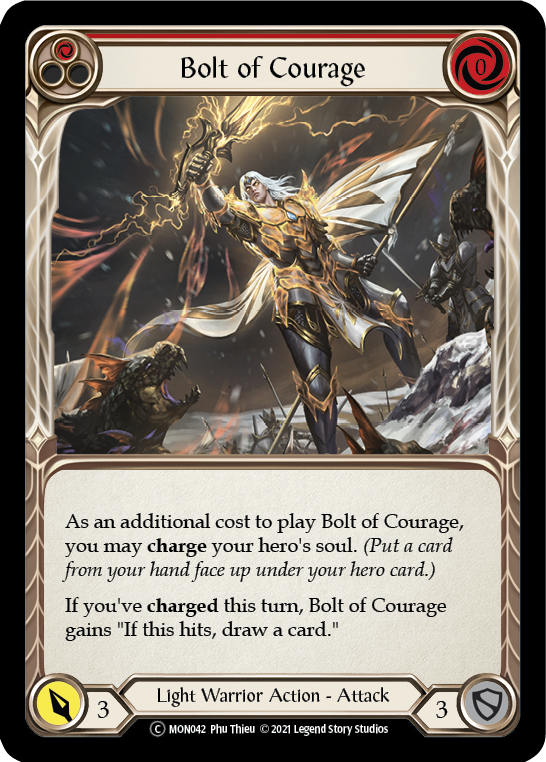 Bolt of Courage (Red) [U-MON042-RF] (Monarch Unlimited)  Unlimited Rainbow Foil