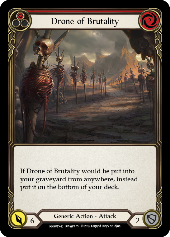 Drone of Brutality (Red) [RNR015-R] (Rhinar Hero Deck)  1st Edition Normal