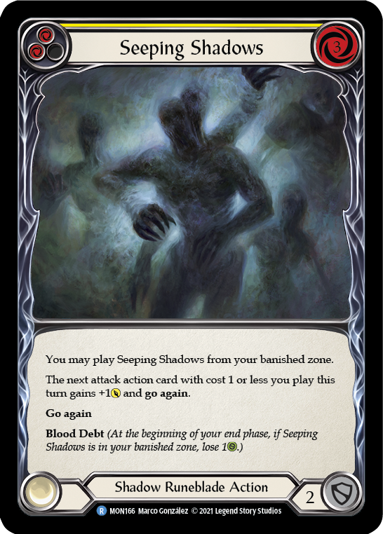 Seeping Shadows (Yellow) [MON166] (Monarch)  1st Edition Normal